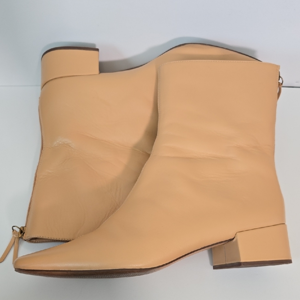 J. Crew Cream Leather Ankle Boots - Picture 5 of 5